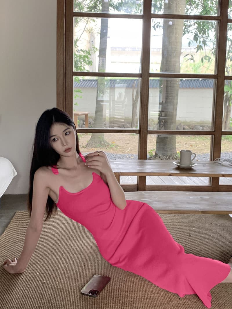 슬립 여성 드레스 2026 여름 새로운 투명 어깨 헤어 테일 선 치마 품격 고급 센스 길다 치마 상세 이미지 7