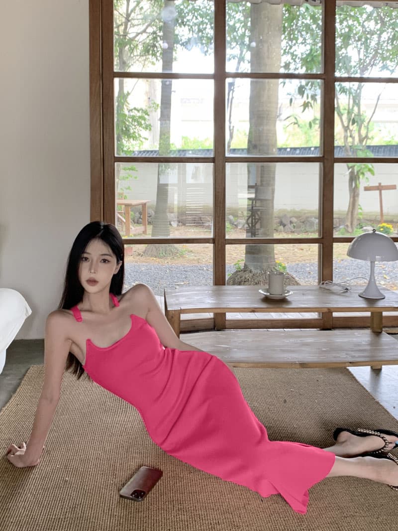 슬립 여성 드레스 2026 여름 새로운 투명 어깨 헤어 테일 선 치마 품격 고급 센스 길다 치마 상세 이미지 12