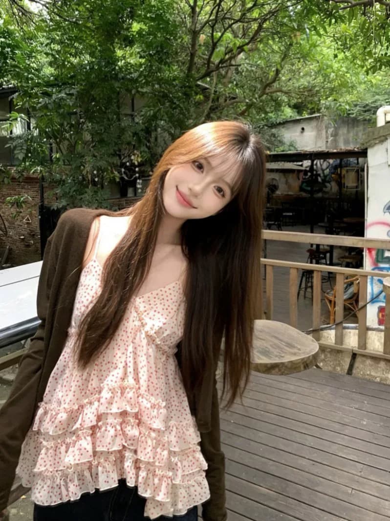 여름 한 부서 디자인 계단식 센스 슬립 부드러운 바람 품격 슬림해 보이는 다용도 한 마디 도트 무늬 루즈핏 맨위 상세 이미지 6