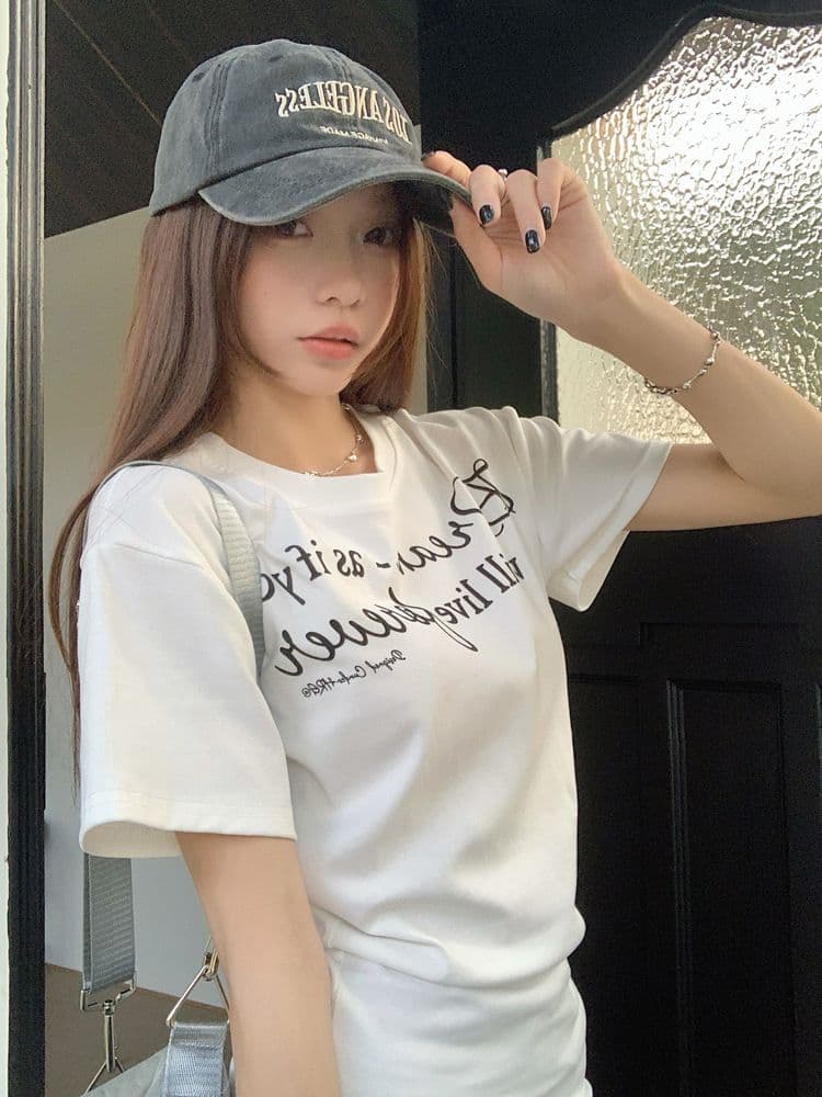 아메리칸 알파벳 회색 긍정적 인 어깨 반팔 티셔츠 여성 여름 디자인 센스 작은 대중 몸매 가꾸기 슬림해 보이는 허리 수축 달콤한 핫걸 맨위 상세 이미지 14