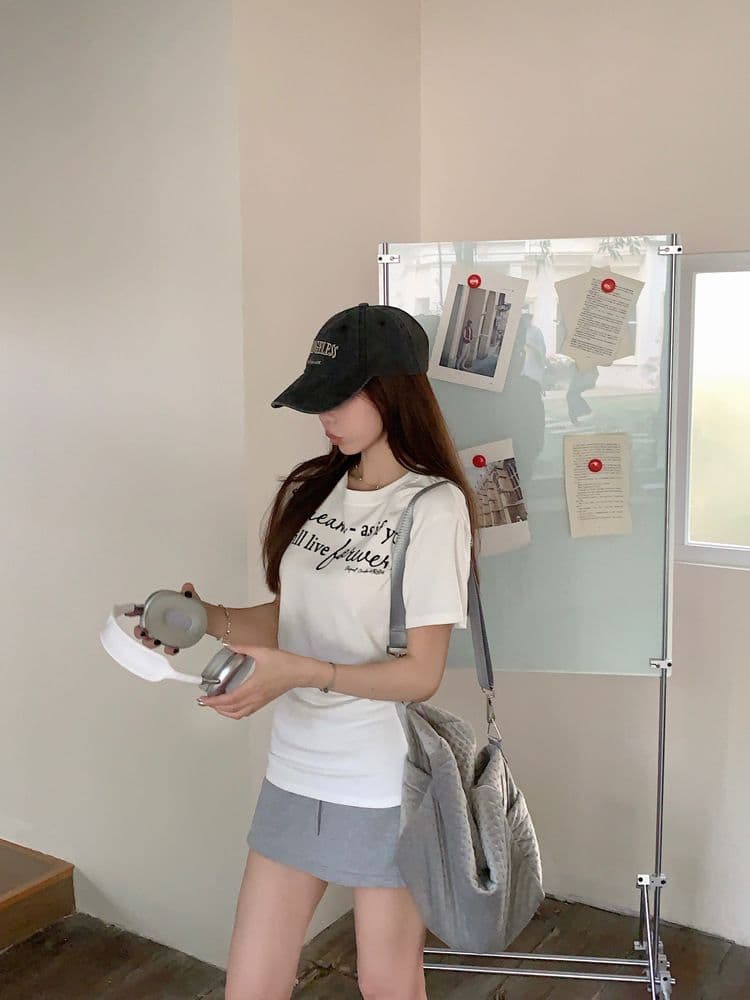 아메리칸 알파벳 회색 긍정적 인 어깨 반팔 티셔츠 여성 여름 디자인 센스 작은 대중 몸매 가꾸기 슬림해 보이는 허리 수축 달콤한 핫걸 맨위 상세 이미지 15
