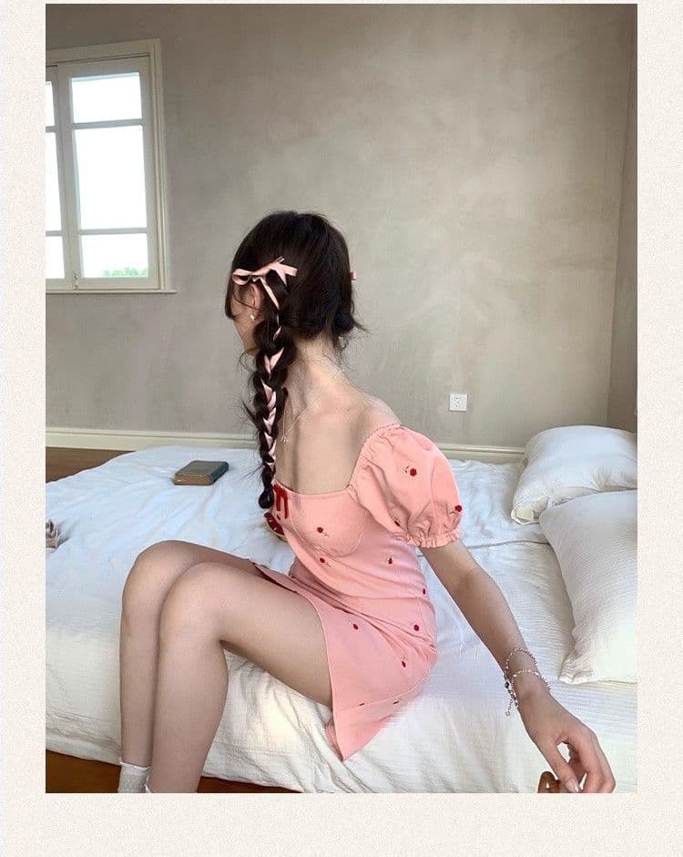 2026 여름 새로운 작은 샤넬 스타일 핑크색 광장 칼라 반팔 여성 드레스 섹시함 작은 키 프랑스식 달콤한 매운맛 미니 스커트 상세 이미지 16