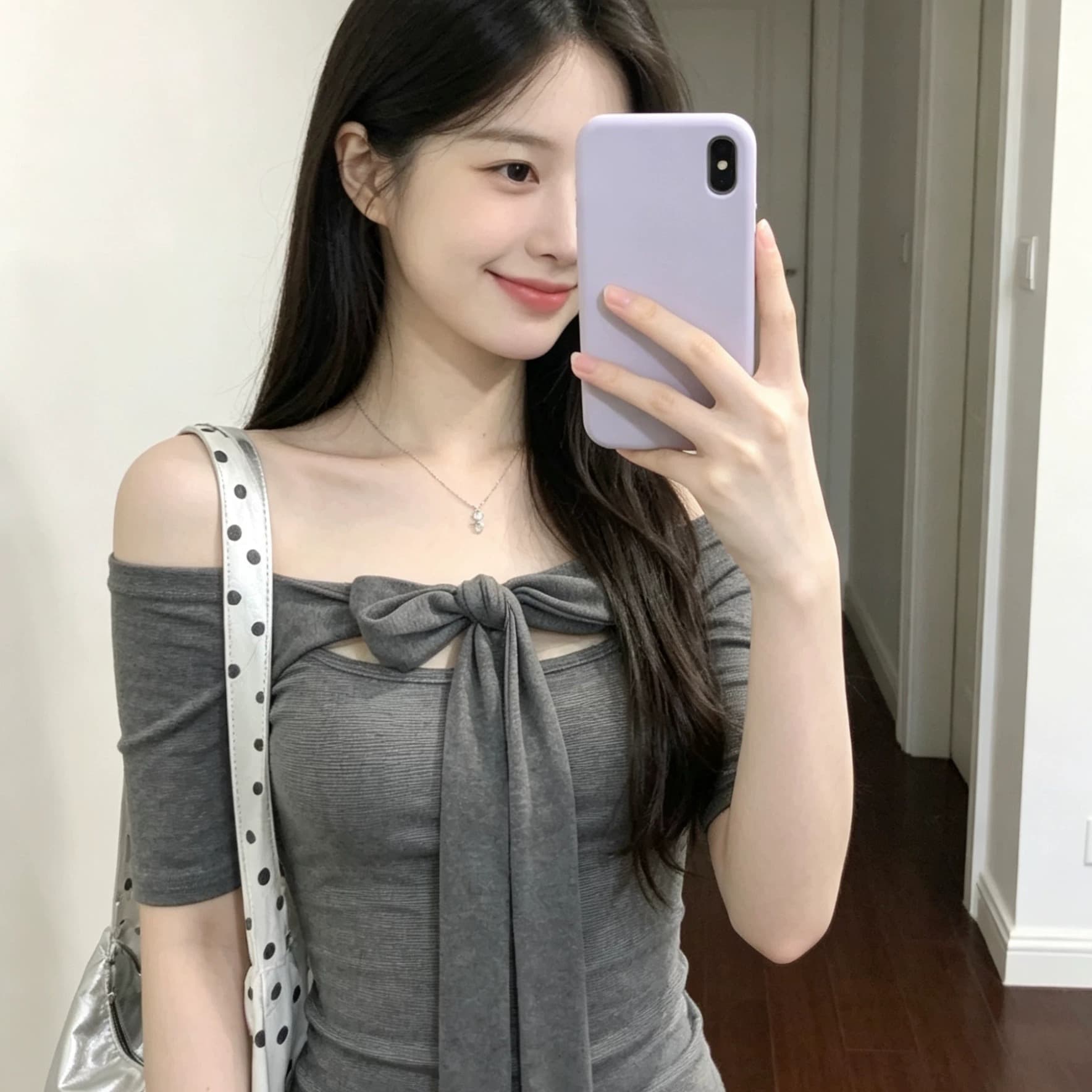 40 순면 면 컬러 짜임 기사 오프숄더 티셔츠 여성 여름 나비 매듭 스트랩 몸매 가꾸기 오프숄더 반소매 맨위 이미지 2