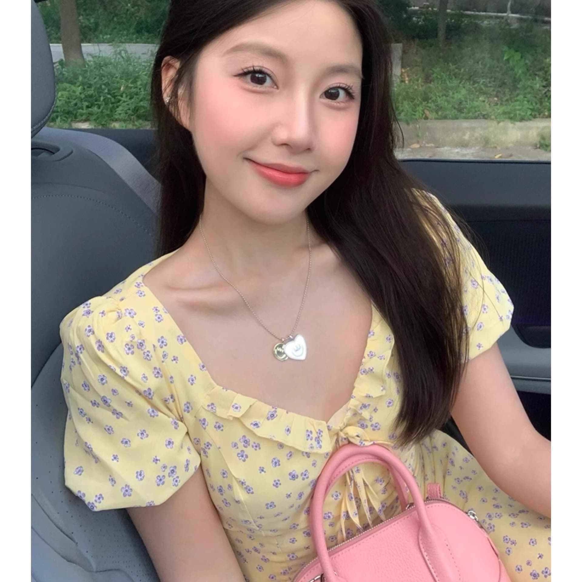 프랑스식 프릴 거품 소매 황색 꽃무늬 드레스 아이들 여름 2026 새로운 디자인 센스 허리 수축 롱 스커트 이미지 5