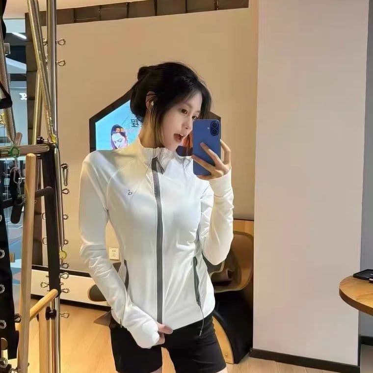 화이트 야외 자외선 차단 의류 여성 여름 새로운 얇고 가벼운 통기성 자외선 차단 복 몸매 가꾸기 스탠드 칼라 운동 바람 얇은 스타일 재킷 상세 이미지 5