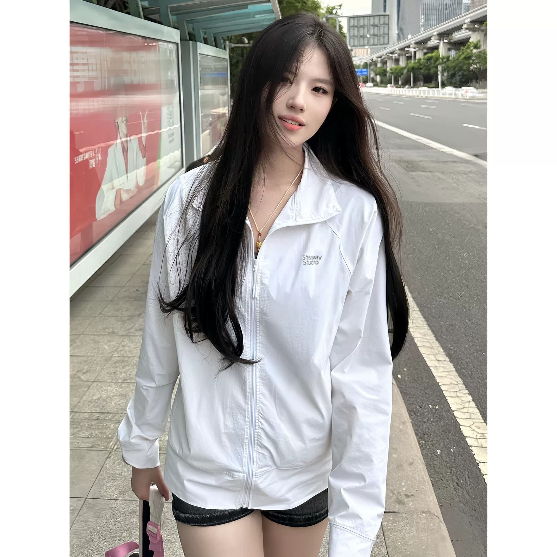 2026 새로운 화이트 자외선 차단 의류 여성 코트 여름 에어컨 셔츠 차가운 센스 자외선 차단 복 작은 키 긴팔 태양 보호 셔츠 상세 이미지 4