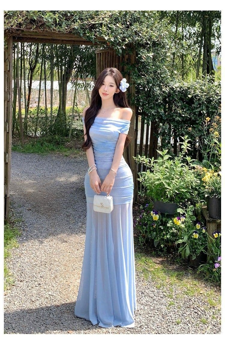 프랑스식 망사 패치워크 슬립 여성 드레스 여름 새로운 해변가 휴가 바람 허리 수축 슬림해 보이는 롱 스커트 상세 이미지 11