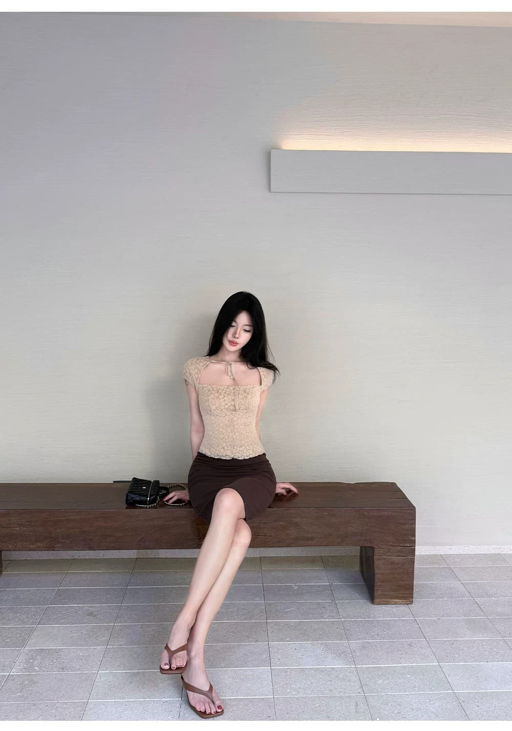 원본 원단 것 있음 안감 디자인 센스 무거운 작업 레이스 작은 셔츠 여성 여름 품격 슬림해 보이는 반팔 맨위 상세 이미지 32