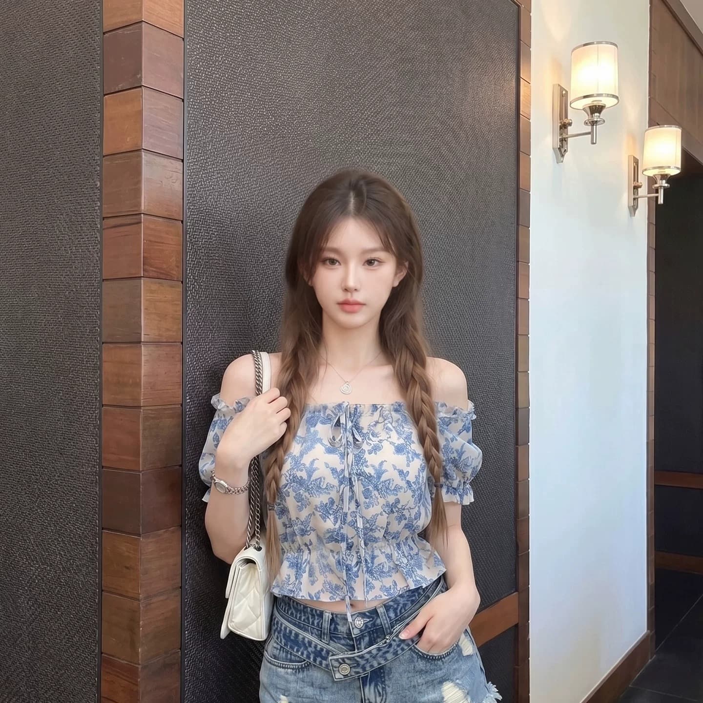 프랑스식 꽃무늬 거품 소매 셔츠 여성 여름 오프숄더 품격 작은 셔츠 허리 수축 디스플레이 얇고 작은 맨위 이미지 5