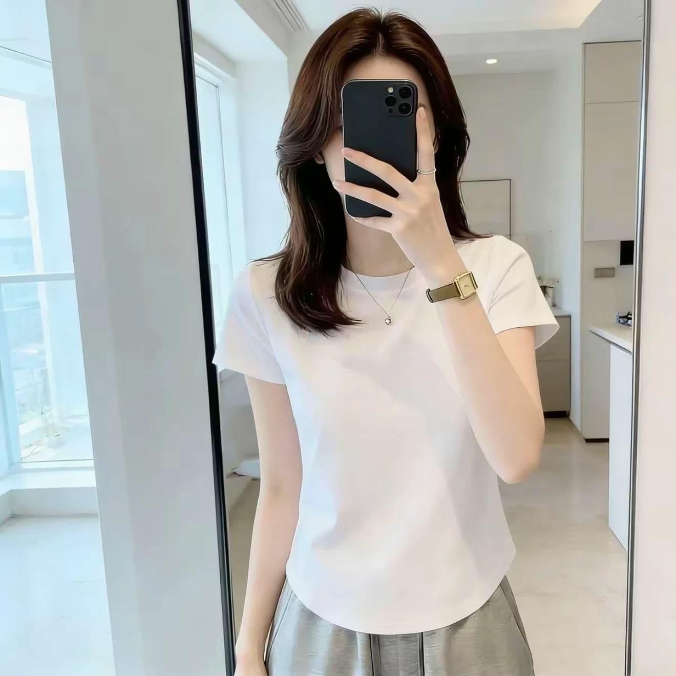 유럽 상품 화이트 긍정적 인 어깨 반팔 티셔츠 여성 2026 봄 여름 새로운 몸매 가꾸기 곡선 표지 배 품격 맨위 외출용 트렌디 상세 이미지 4