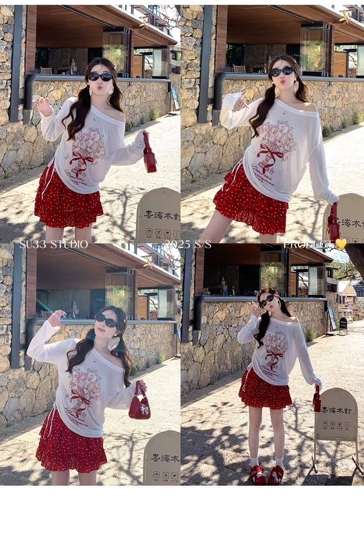 자외선 차단 블라우스 긴팔 티셔츠 여성 여름 얇은 스타일 2026 새로운 디자인 센스 프린트 느긋한 바람 맨위 상세 이미지 12