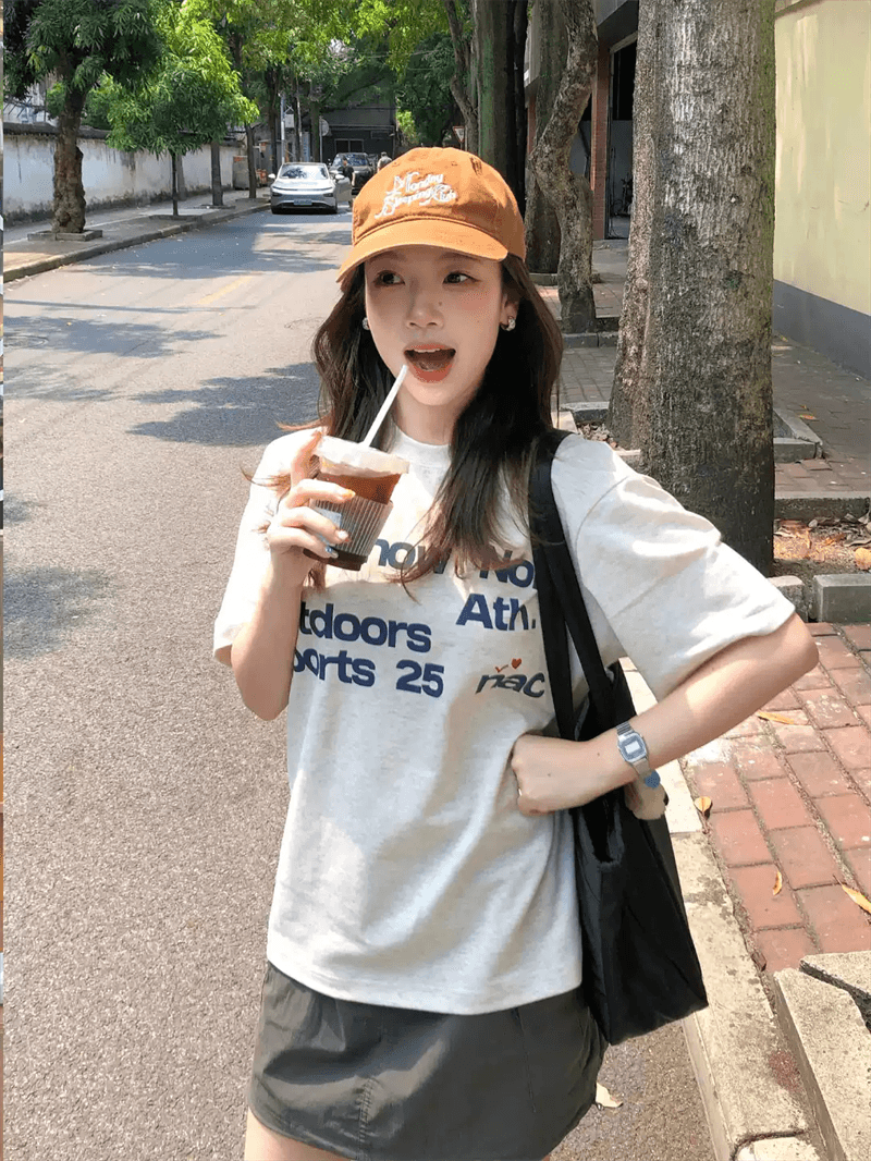 한국 대외 무역 국경 간 폭발 210 그램 이후 패키지 칼라 여름 한 부서 반팔 티셔츠 여성 한국 스타일 루즈핏 빅 사이즈 프린트