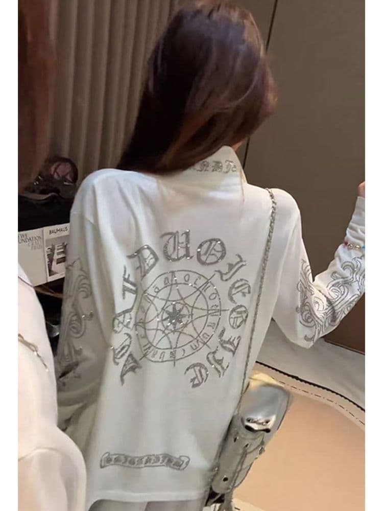 있음 선적 압력 훈련 백금 지퍼 눈꽃 면 자외선 차단 블라우스 여성 한국 대외 무역 국경 간 폭발 상세 이미지 7