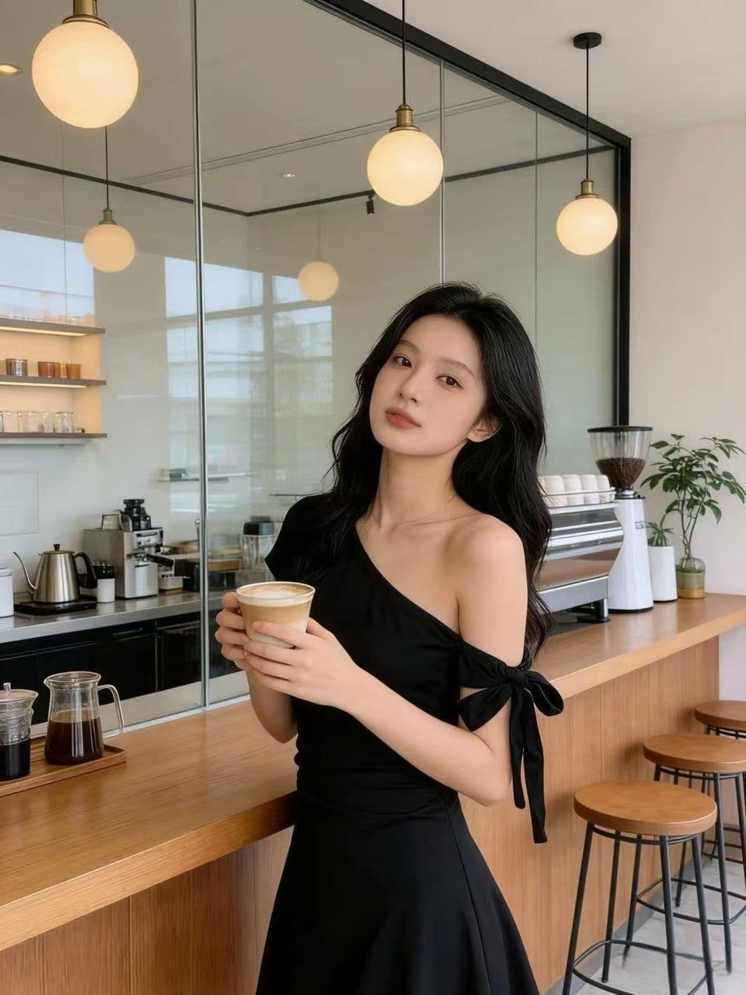 작은 검은 색 치마 반팔 여성 드레스 여름 외국 가스 슈퍼 요정 나비 매듭 스트랩 비스듬한 칼라 오프숄더 미니 스커트 슬림해 보이는 몸매 가꾸기 상세 이미지 6