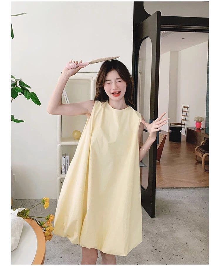 우유 황색 민소매 조끼 꽃밭 여성 드레스 여름 새로운 작은 키 달콤함 휴가 바람 퍼프 짧은 치마 상세 이미지 3