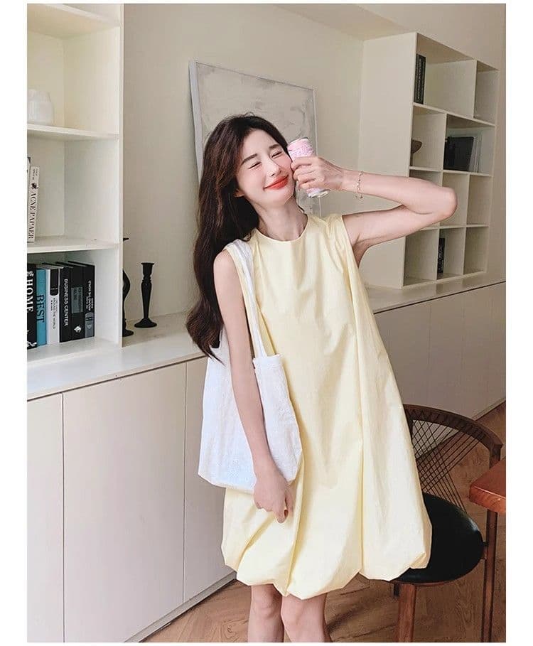 우유 황색 민소매 조끼 꽃밭 여성 드레스 여름 새로운 작은 키 달콤함 휴가 바람 퍼프 짧은 치마 상세 이미지 9
