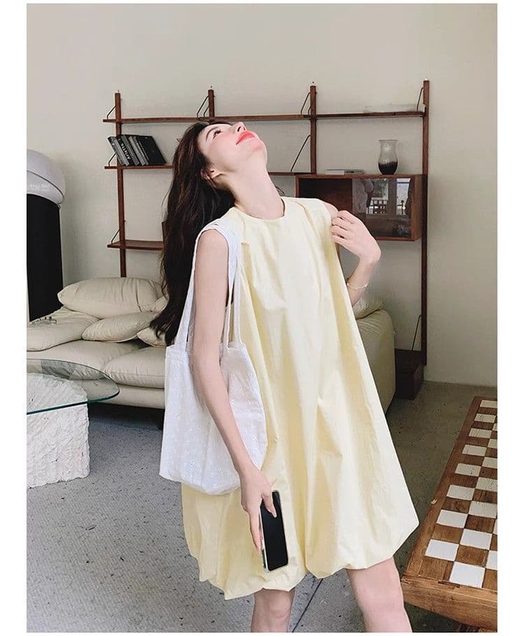 우유 황색 민소매 조끼 꽃밭 여성 드레스 여름 새로운 작은 키 달콤함 휴가 바람 퍼프 짧은 치마 상세 이미지 34