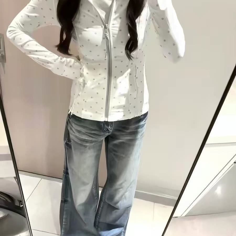 도트 무늬 몸매 가꾸기 자외선 차단 의류 여자 여름 새로운 야외 세트 얇고 가벼운 차가운 센스 통기성 한국 대외 무역 국경 간 폭발 이미지 5