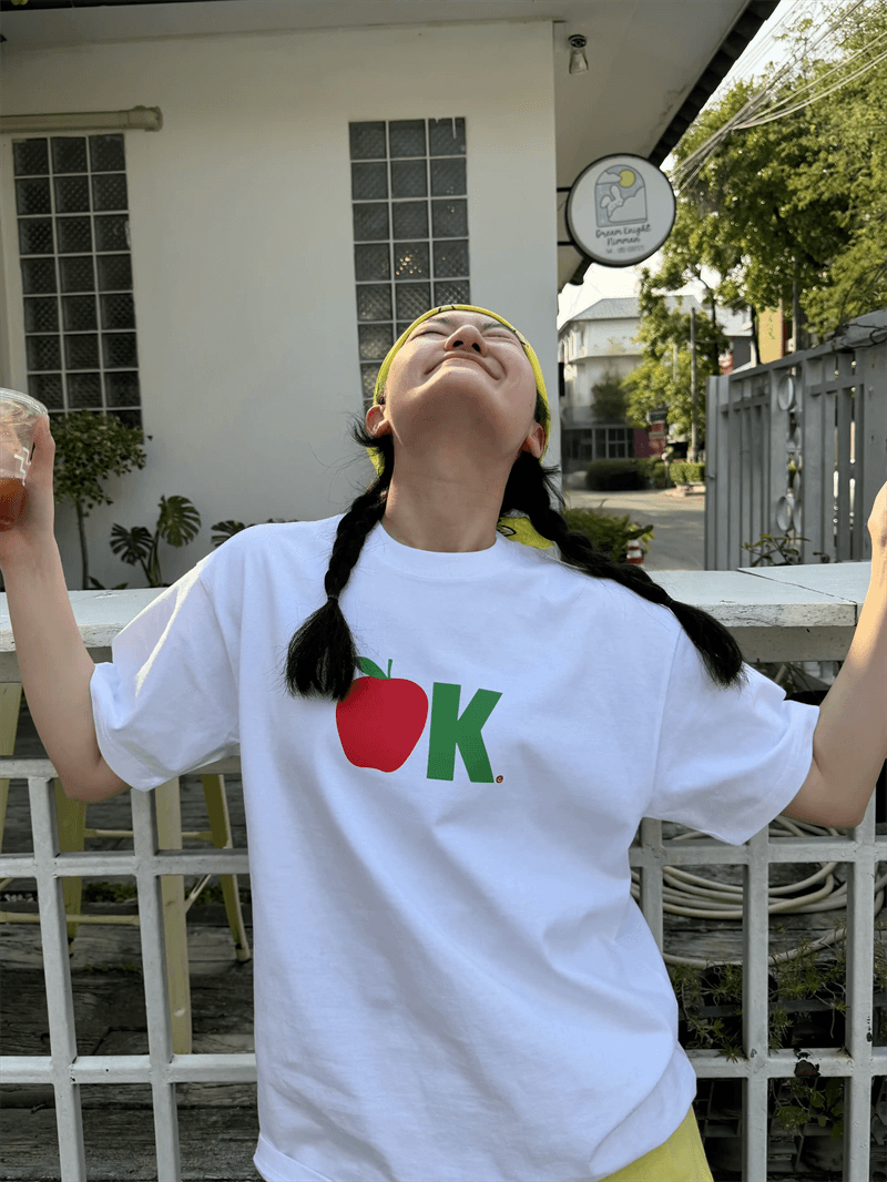 21 순면 210 그램 이후 패키지 칼라 여름 한 부서 반팔 티셔츠 여성 한국 스타일 루즈핏 빅 사이즈 프린트 한국 대외 무역 상세 이미지 2
