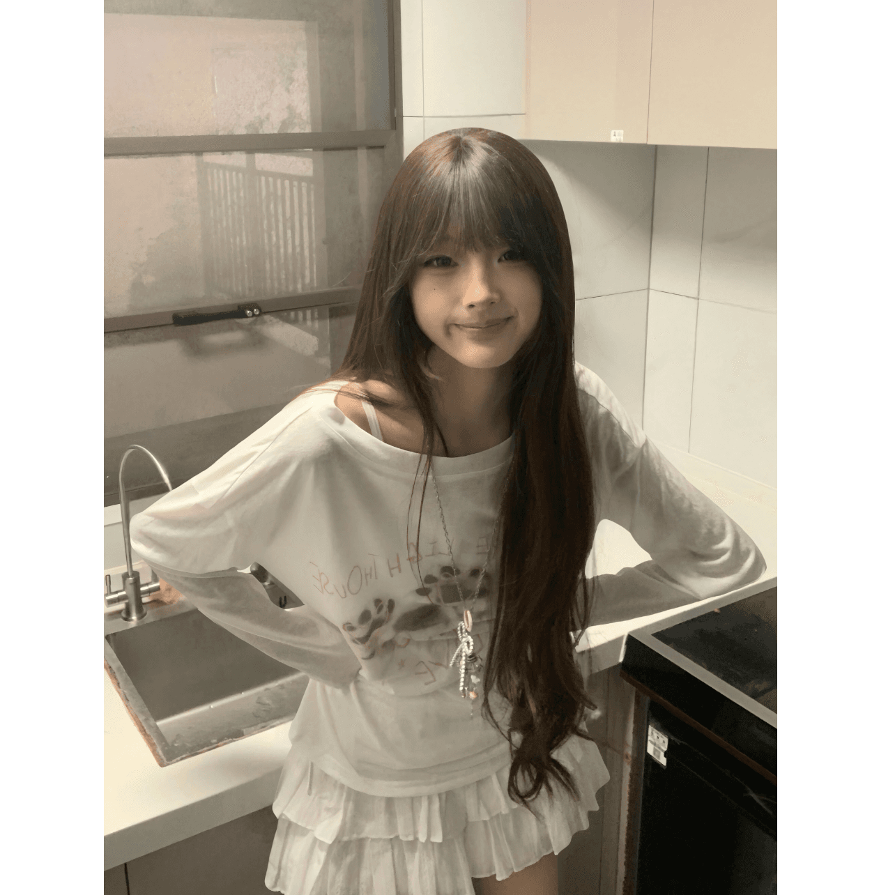 아메리칸 느긋한 바람 비스듬한 어깨 펌프 로프 긴팔 여성 여름 오프숄더 개 클로 프린트 루즈핏 자외선 차단 블라우스 마이크로 ~을 통해 의류 이미지 5
