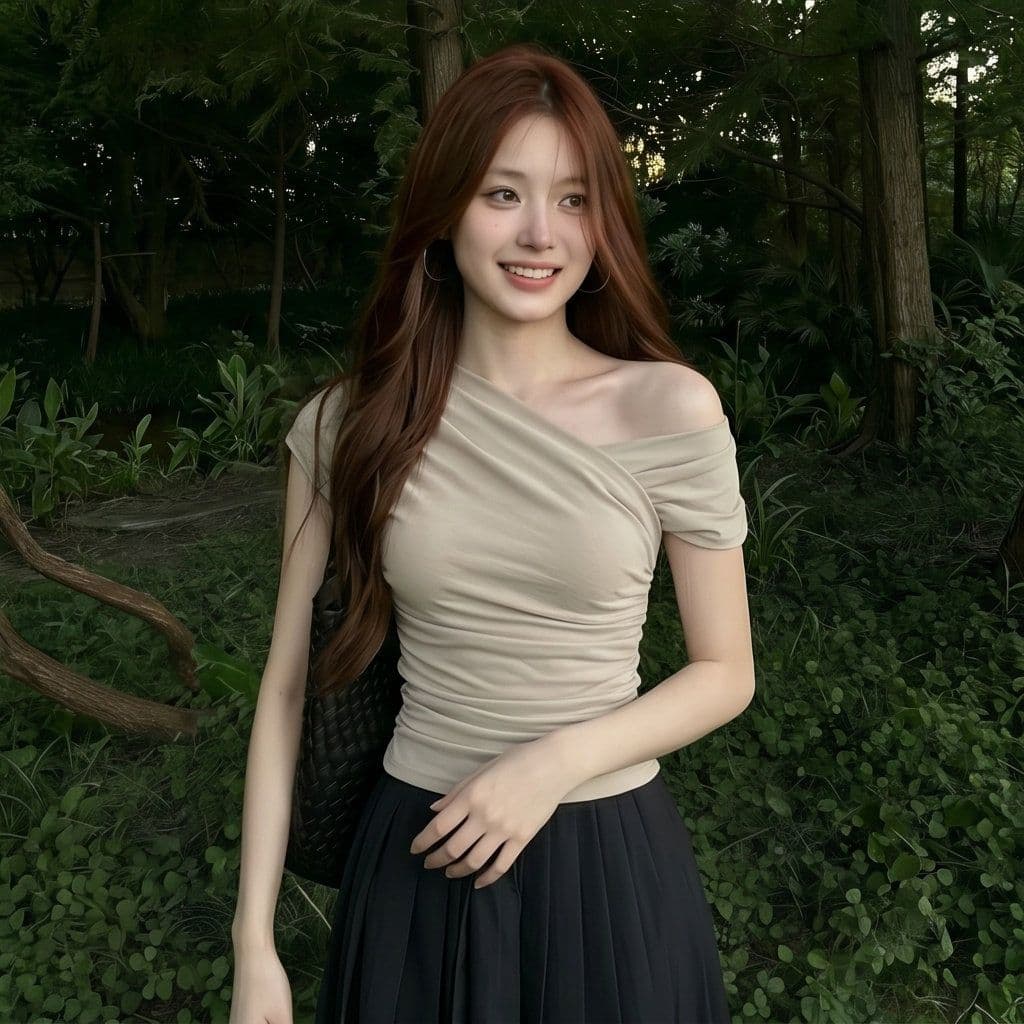 한 부서 회색 살구 색상 비스듬한 어깨 오프숄더 반팔 티셔츠 여성 몸매 가꾸기 품격 디자인 센스 맨위 한국 대외 무역 한 싱글 폭발 상세 이미지 6