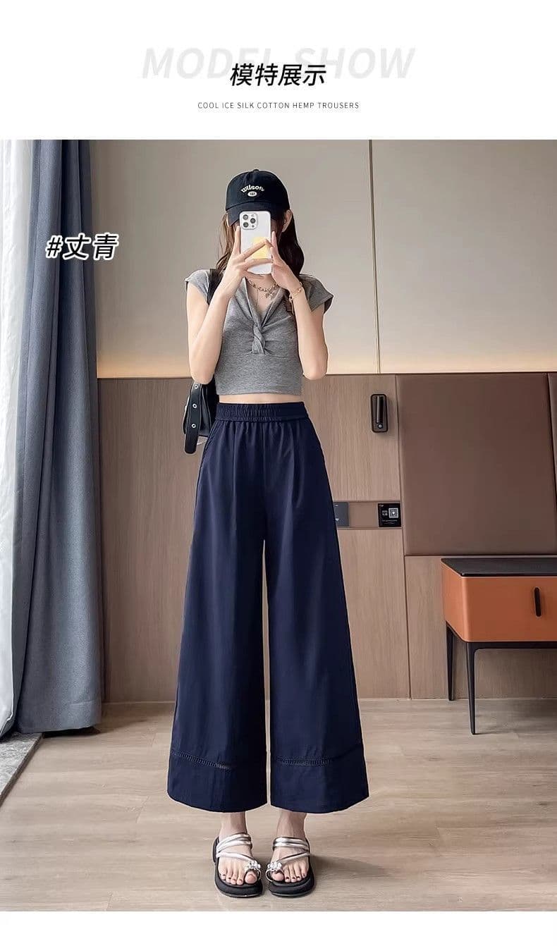 3 차원 허리 2026 새로운 9 포인트 와이드 레깅스 바지 여름 얇은 스타일 캐주얼 속도 건조한 좁은 에디션 야마모토 스트레이트 얇은 바지 상세 이미지 16