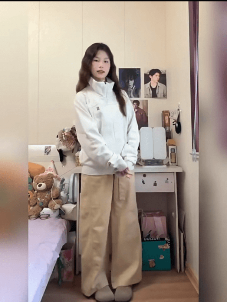 복합 원단 400g 이후 패키지 자수 폴로 칼라 봄 가을 오픈 가디건 재킷 스탠드 칼라 커플 후드티 재킷 상세 이미지 8