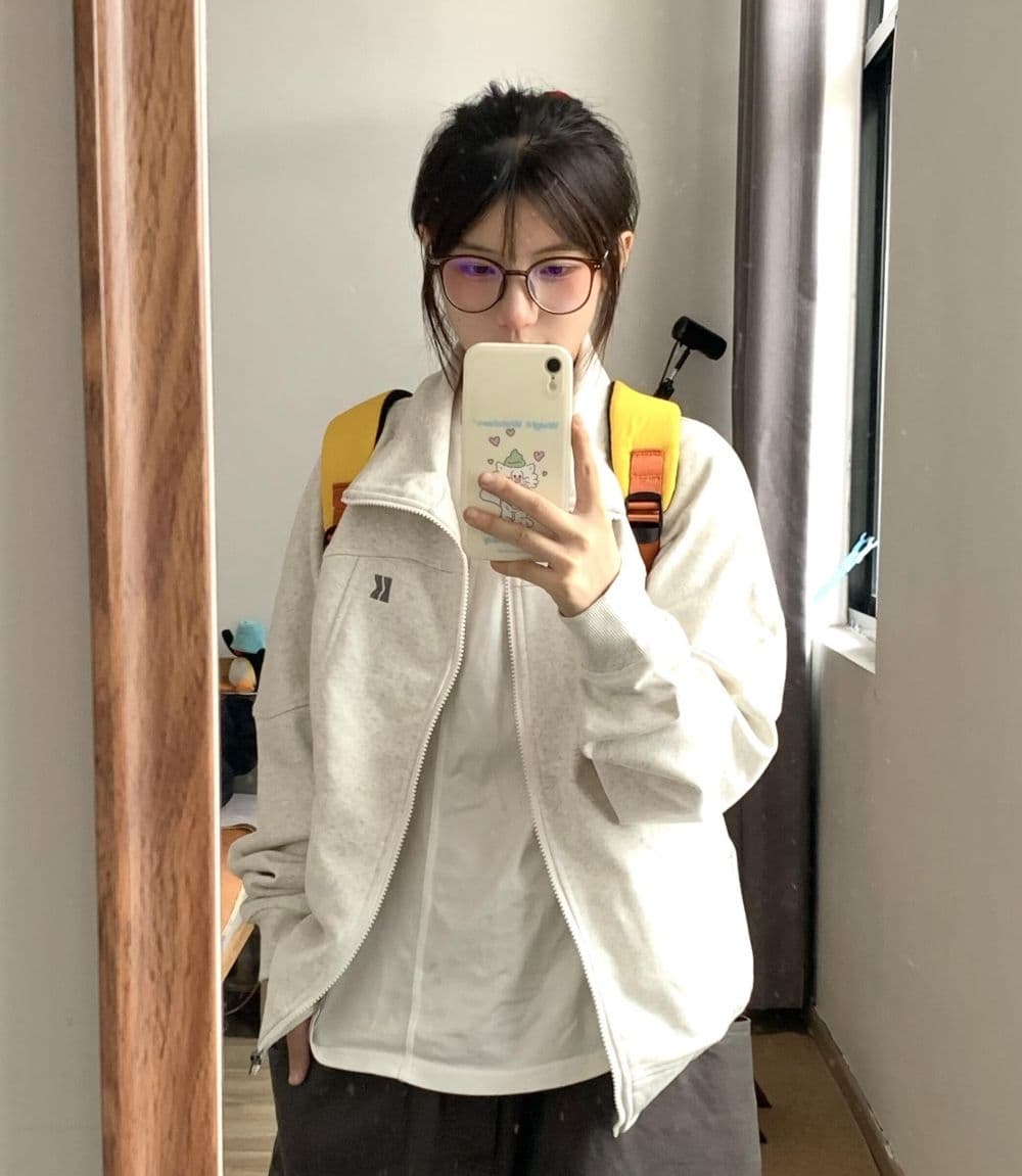 복합 원단 400g 이후 패키지 자수 폴로 칼라 봄 가을 오픈 가디건 재킷 스탠드 칼라 커플 후드티 재킷 상세 이미지 10