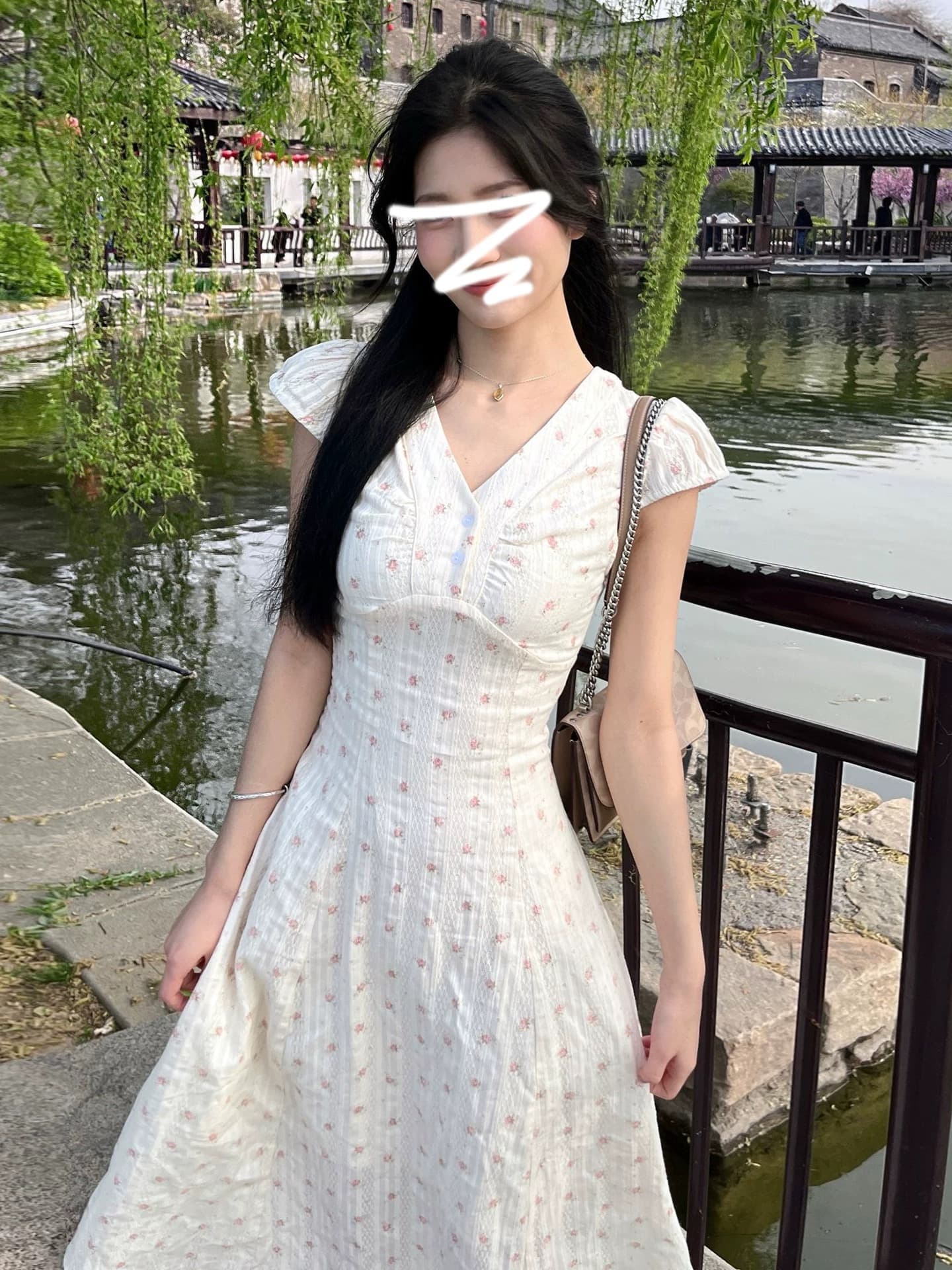 학원 스타일 달콤함 꽃무늬 허리 수축 여성 드레스 여름 부드러운 품격 첫사랑 공주 드레스 몸매 가꾸기 롱 스커트 작은 키