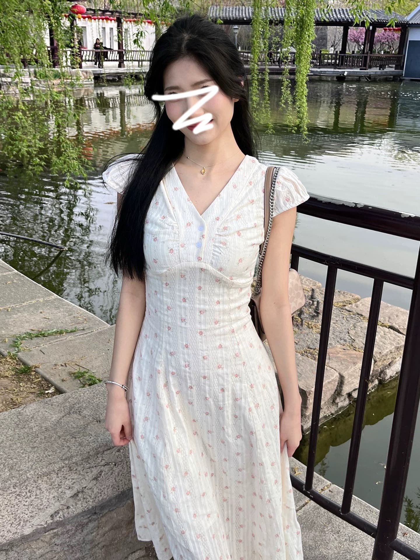 학원 스타일 달콤함 꽃무늬 허리 수축 여성 드레스 여름 부드러운 품격 첫사랑 공주 드레스 몸매 가꾸기 롱 스커트 작은 키 이미지 4