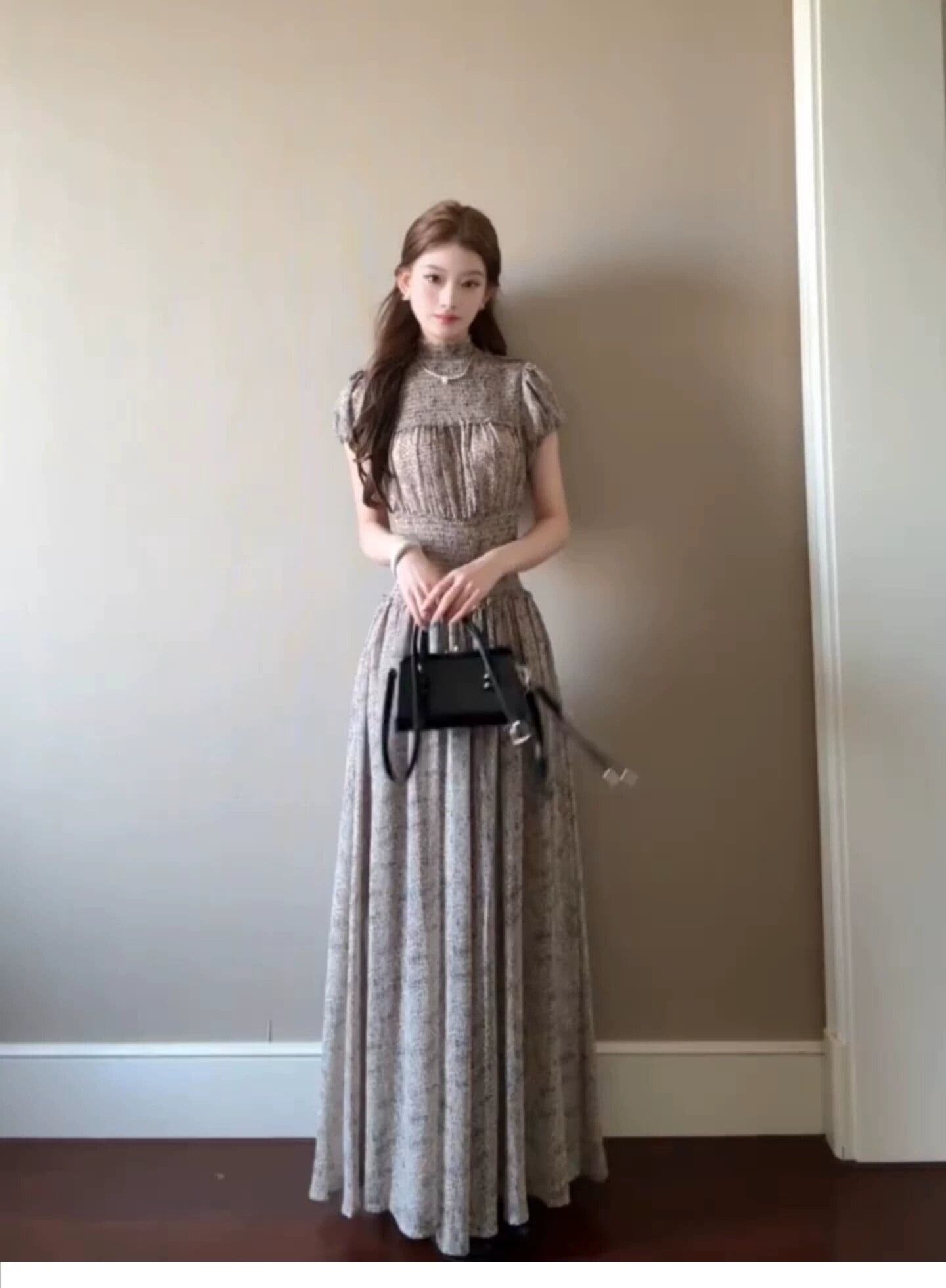 원본 것 있음 네리 초여름 자이언트 잘 생긴 꽃무늬 허리 수축 슬림해 보이는 품격 고급 센스 허리밴드 아름다운 롱 스커트 상세 이미지 5