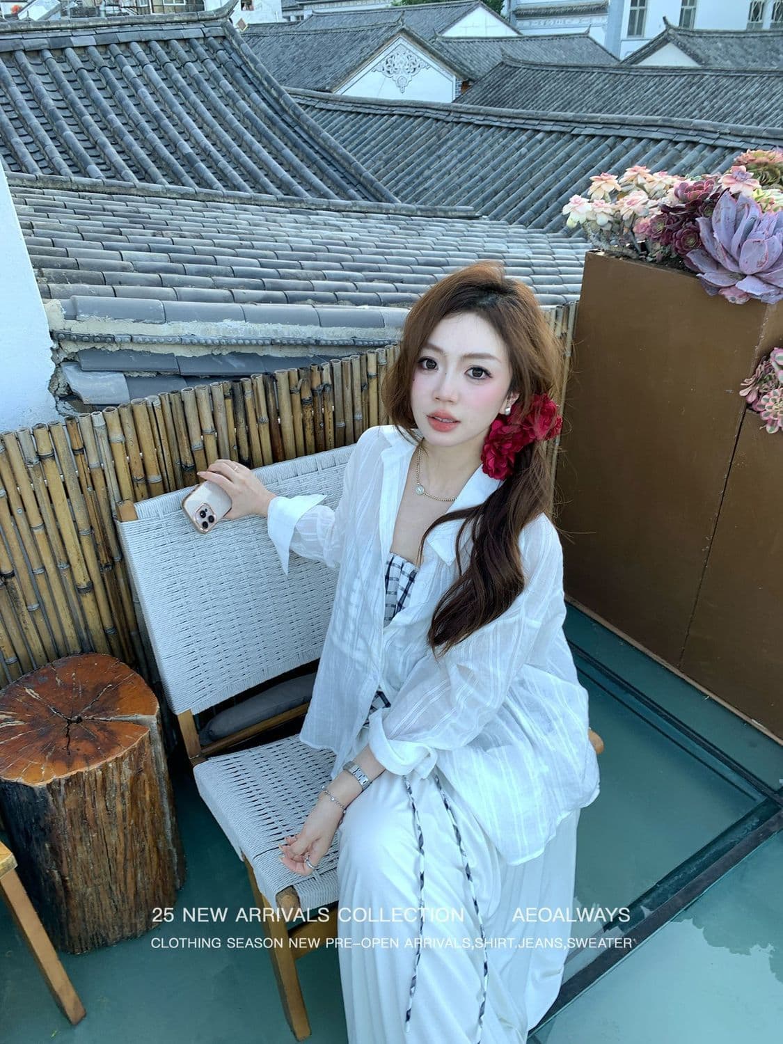 화이트 오래된 돈 바람 질감 센스 루즈핏 세로 줄무늬 화이트 여성 셔츠 한국 스타일 얇고 가벼운 긴팔 셔츠 ins 이미지 2