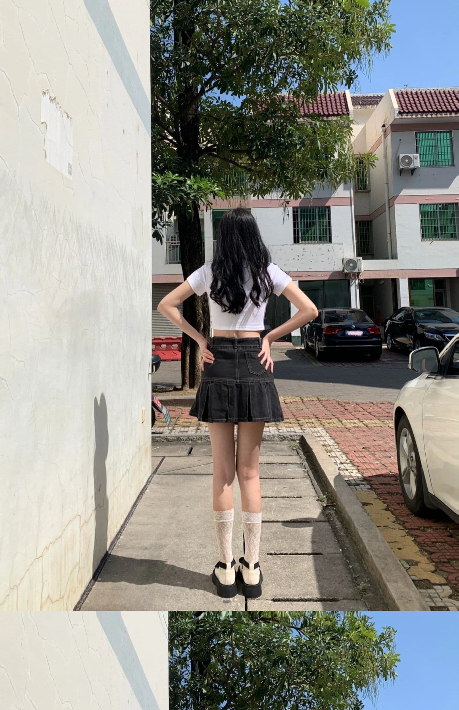 화이트 알파벳 조수 브랜드 반팔 티셔츠 여성 여름 한국 스타일 몸매 가꾸기 달콤한 매운맛 바람 쇼트 스타일 이슬 뼈의 슬림해 보이는 맨위 상세 이미지 3