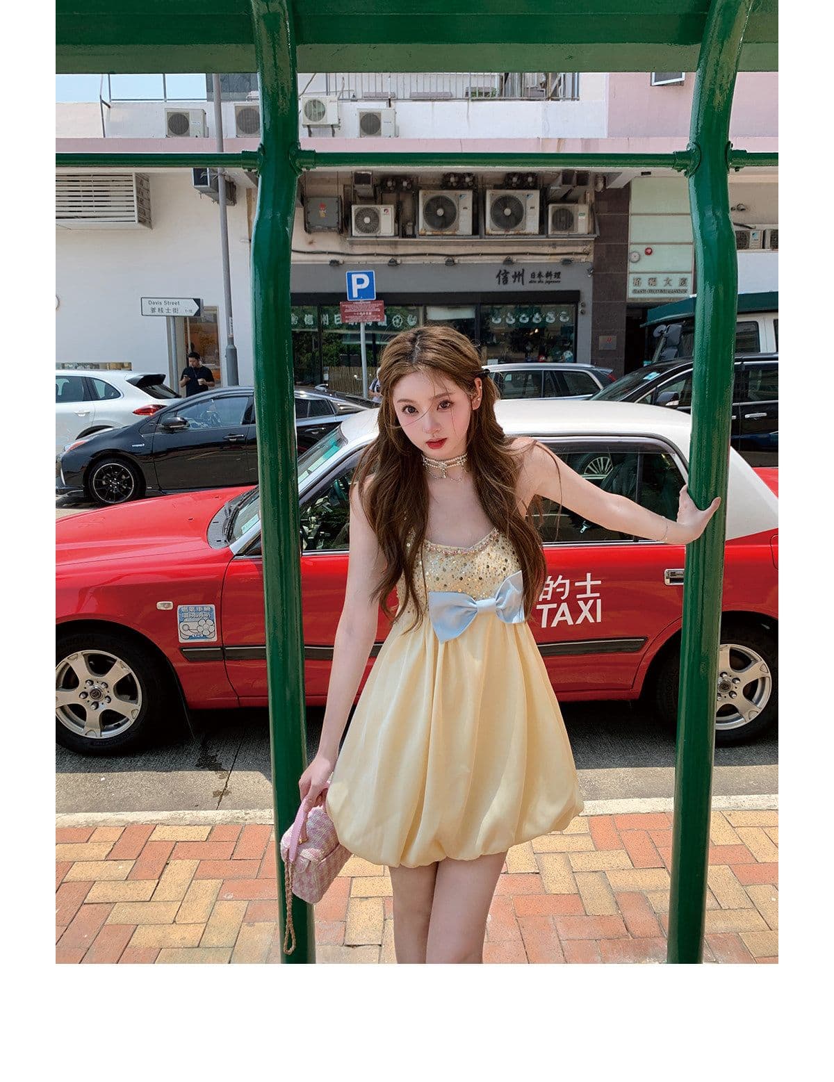 부유 한 가족 천 골드 무거운 작업 나비 매듭 품격 귀여운 슬립 여성 드레스 여름 슬림해 보이는 작은 키 꽃밭 치마 상세 이미지 6