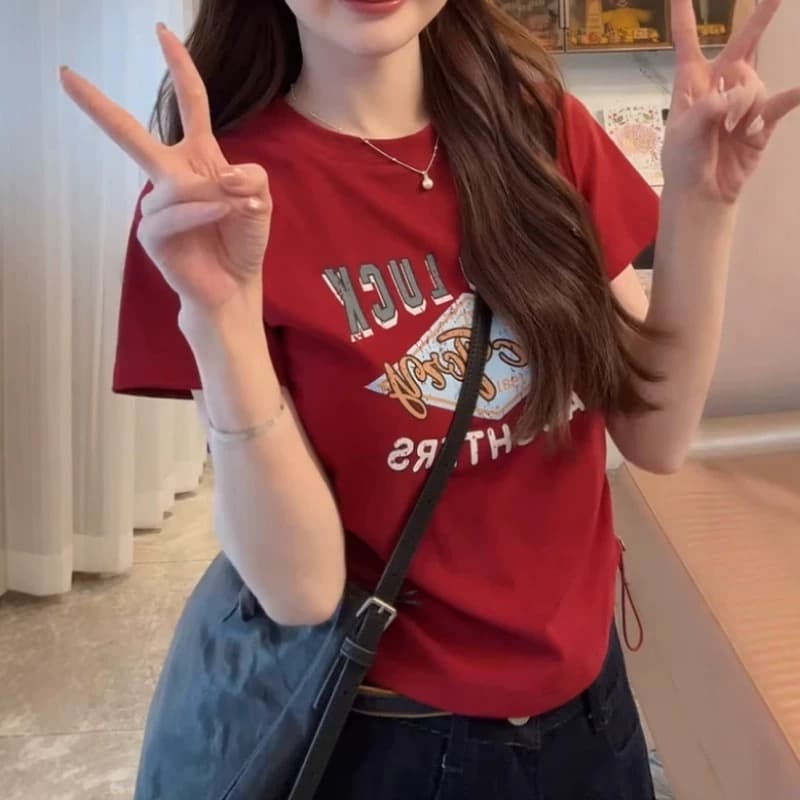 품질 레트로 빅 사이즈 긍정적 인 어깨 슬림해 보이는 반팔 티셔츠 여름 디자인 센스 펌프 로프 몸매 가꾸기 맨위 여성 한국 대외 무역 상세 이미지 14