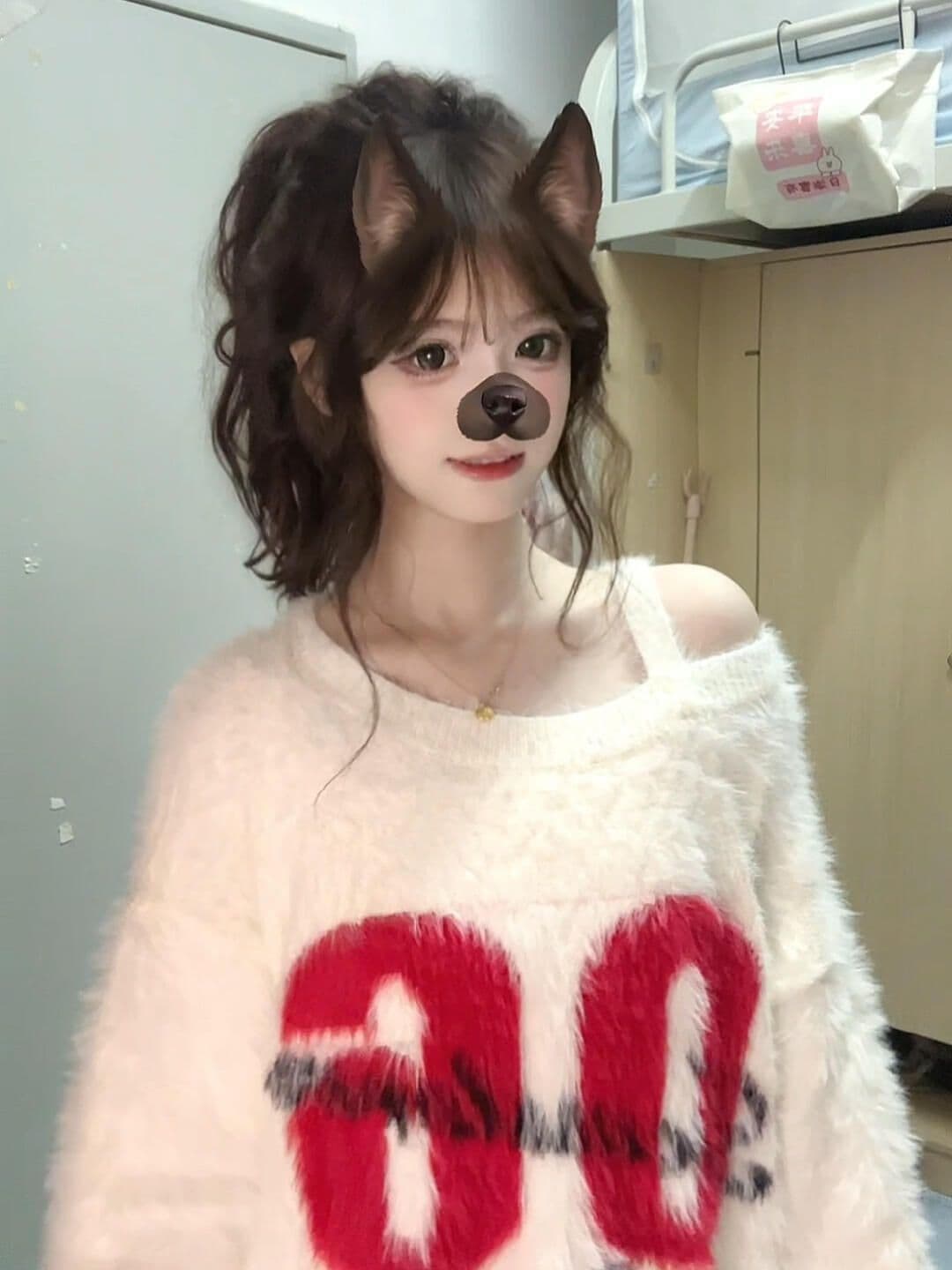 아메리칸 핫걸 새로운 가을 겨울 밍크 플리스 스웨터 여자 루즈핏 외출용 비스듬한 어깨 느긋한 바람 니트 스웨터 맨위 상세 이미지 5