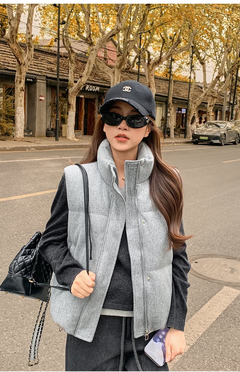베스트 외국 가스 2026 패션 가을 겨울철 스탠드 칼라 조끼 허리 수축 다용도 민소매 어깨 한국 대외 무역 한 싱글 상세 이미지 23