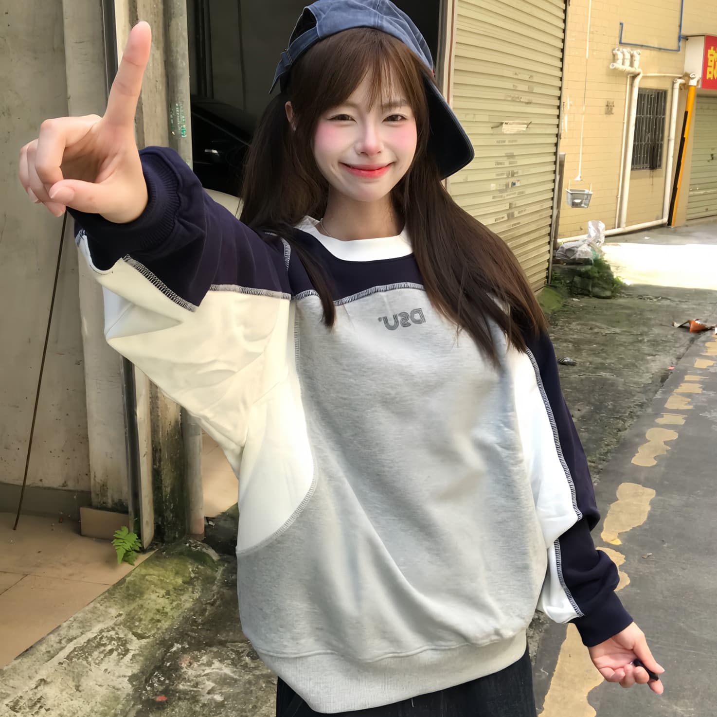 있음 선적 얇은 스타일 좋은 품질 솜씨 순수한 Mianhua 면 복합 패치워크 후드티 여성 한국 대외 무역 한 싱글 국경 간 이미지 2