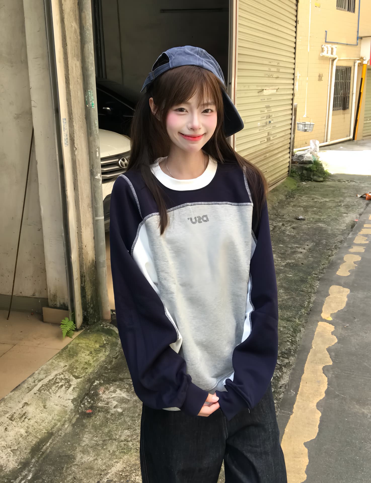 있음 선적 얇은 스타일 좋은 품질 솜씨 순수한 Mianhua 면 복합 패치워크 후드티 여성 한국 대외 무역 한 싱글 국경 간 상세 이미지 3