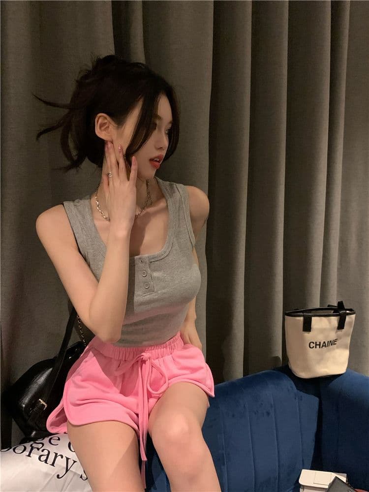 리브 250그램 순수한 욕망 핑크색 달콤한 핫걸 쇼트 스타일 인사이드 가져 가라. 만나는 조끼 여성 디자인 센스 슬립 맨위 상세 이미지 18