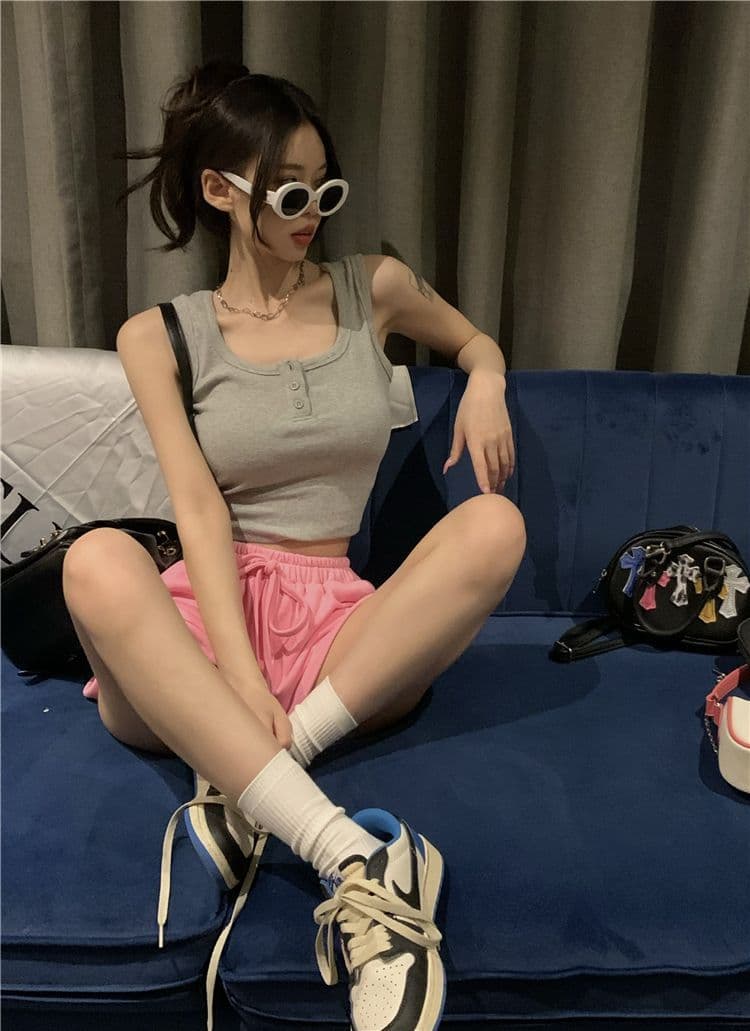 리브 250그램 순수한 욕망 핑크색 달콤한 핫걸 쇼트 스타일 인사이드 가져 가라. 만나는 조끼 여성 디자인 센스 슬립 맨위 상세 이미지 20