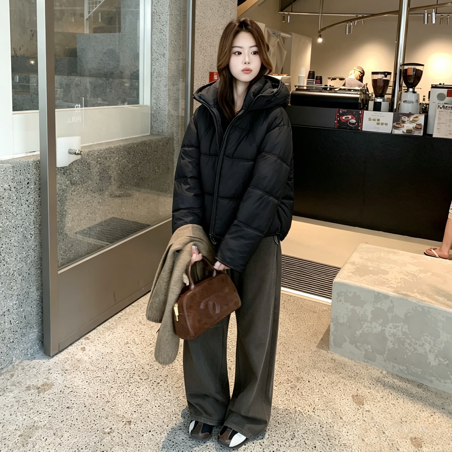 한국 대외 무역 버블 푸 후드 다운 재킷 여성 2026 겨울 새로운 작은 키 쇼트 스타일 면 옷 보온 고급 센스 이미지 3