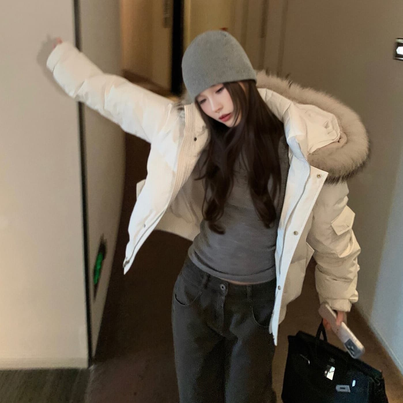 작은 키 다운 재킷 여성 면 의류 재킷 워크웨어 Parker ins 한국 스타일 두꺼운 스탠드 칼라 쇼트 스타일 다운 외투 이미지 2