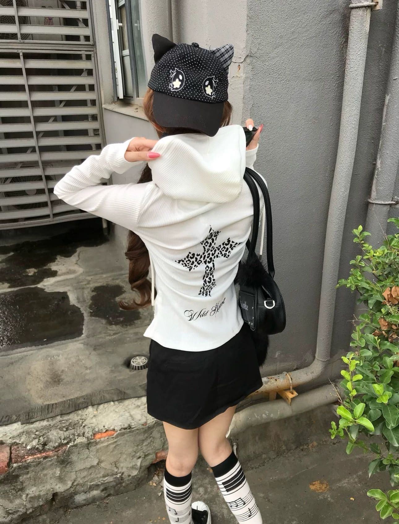 아메리칸 레트로 프린트 후드 티 스웨터 여성 이른 가을 폭발 몸매 가꾸기 달콤한 핫걸 오픈 가디건 쇼트 스타일 조수 브랜드 맨위 상세 이미지 14
