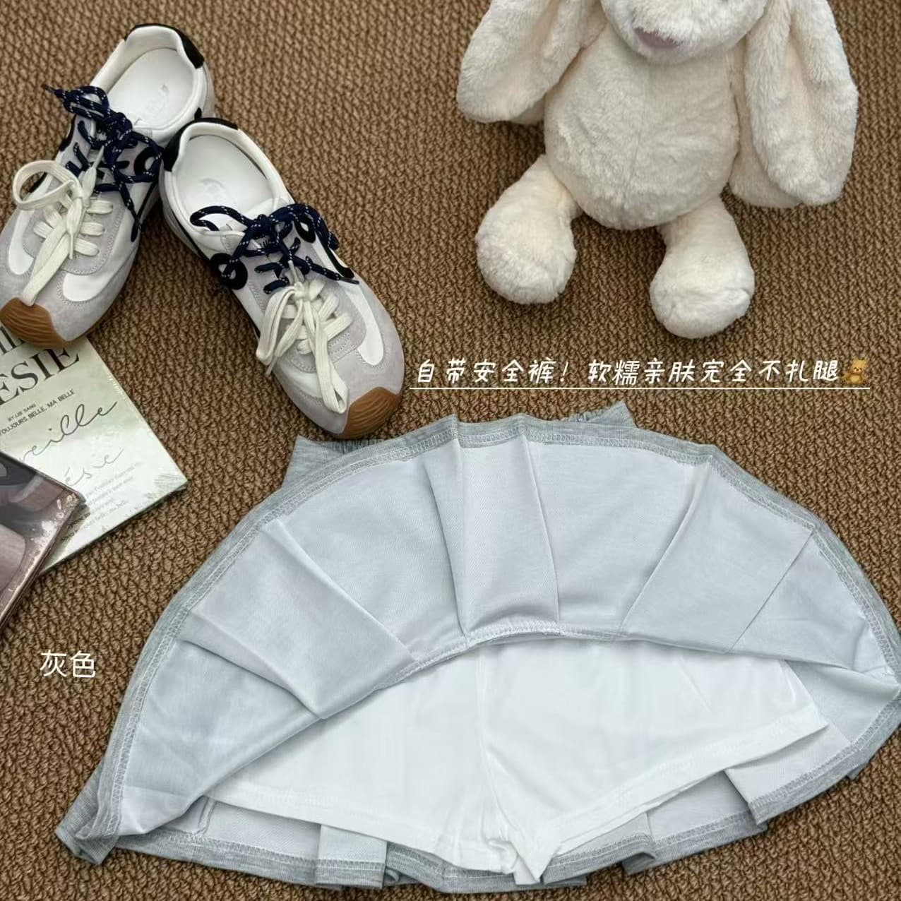 실사 한국 스타일 대외 무역 회색 후드티 반신 스커트 플리츠 스커트 슬림해 보이는 새로운 학원 핫걸 캐주얼 미니 스커트 여성 이미지 5