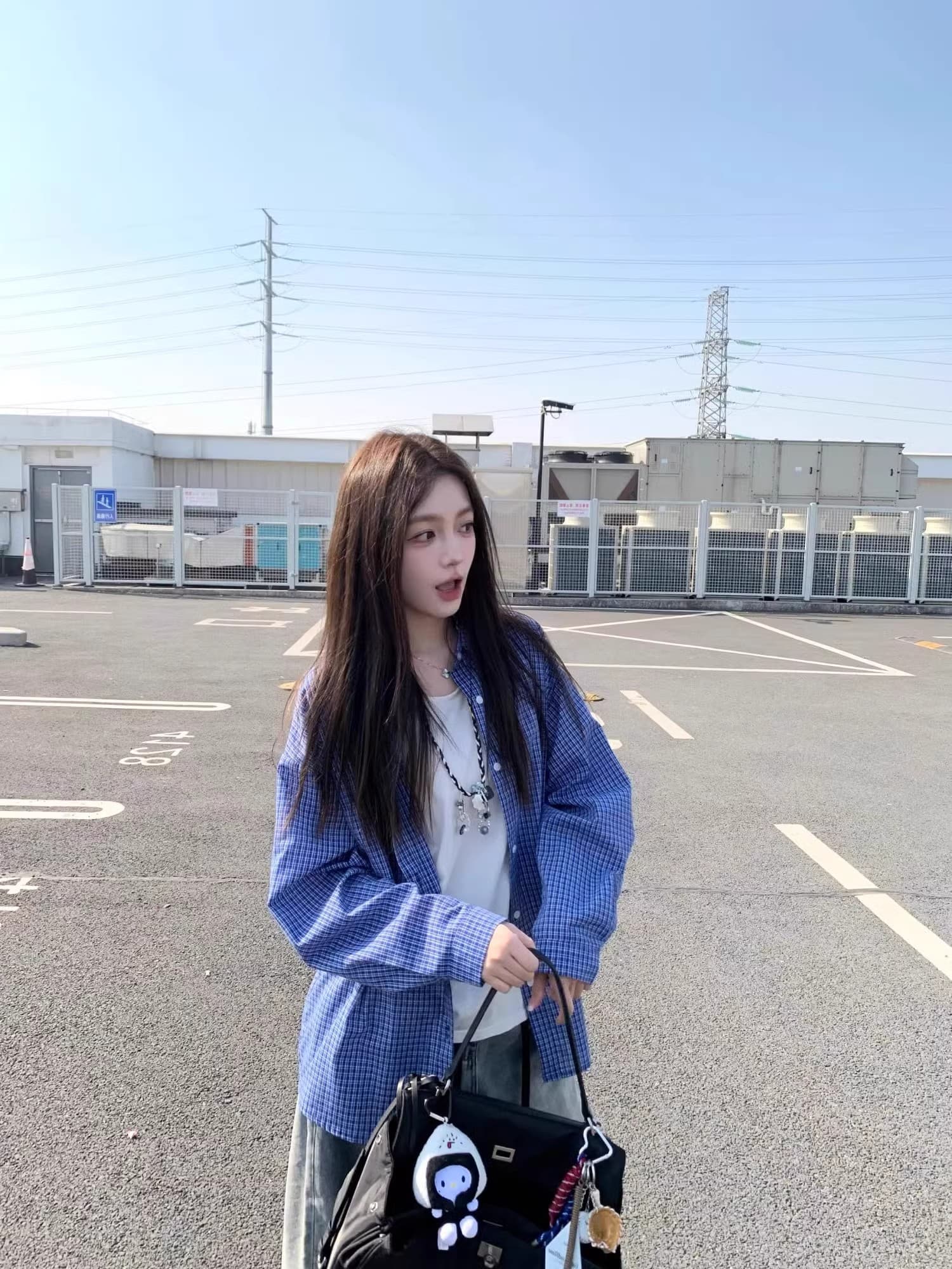 원본 셔틀 제직 그리드 레트로 블루 체크무늬 여성 셔츠 가을 작은 키 캐주얼 스택 착용 셔츠 한국 대외 무역 한 싱글 상세 이미지 16