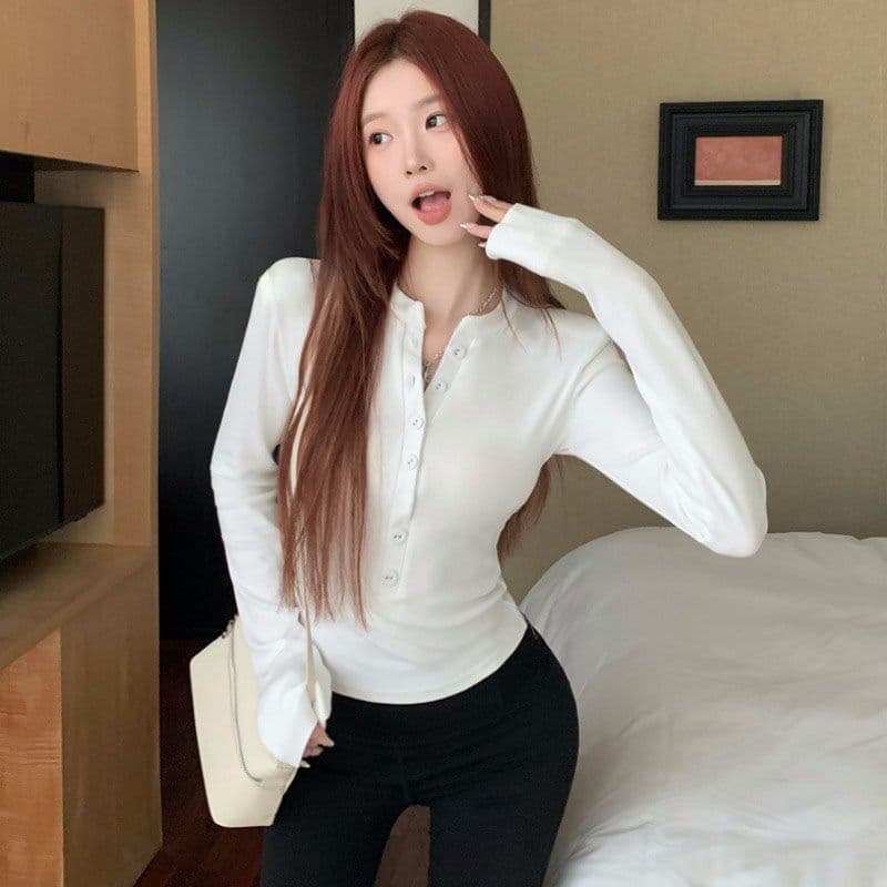 모달 260 그램 사람들 면 순수한 욕망 타이트 V넥 긍정적 인 어깨 긴팔 티셔츠 섹시함 맨위 몸매 가꾸기 한국 대외 무역 상세 이미지 4