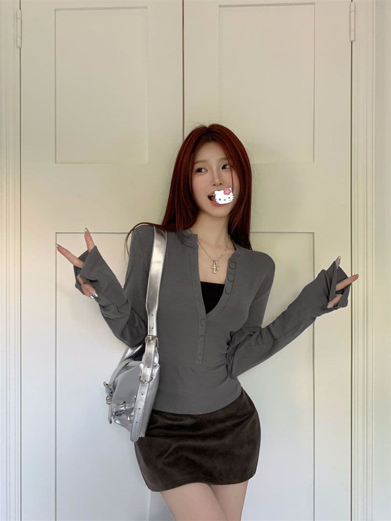 모달 260 그램 사람들 면 순수한 욕망 타이트 V넥 긍정적 인 어깨 긴팔 티셔츠 섹시함 맨위 몸매 가꾸기 한국 대외 무역 상세 이미지 8