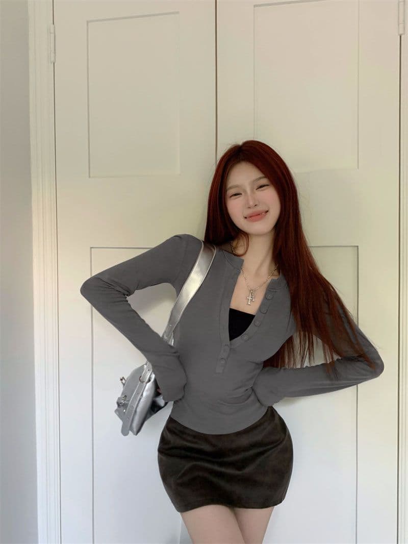모달 260 그램 사람들 면 순수한 욕망 타이트 V넥 긍정적 인 어깨 긴팔 티셔츠 섹시함 맨위 몸매 가꾸기 한국 대외 무역 상세 이미지 9