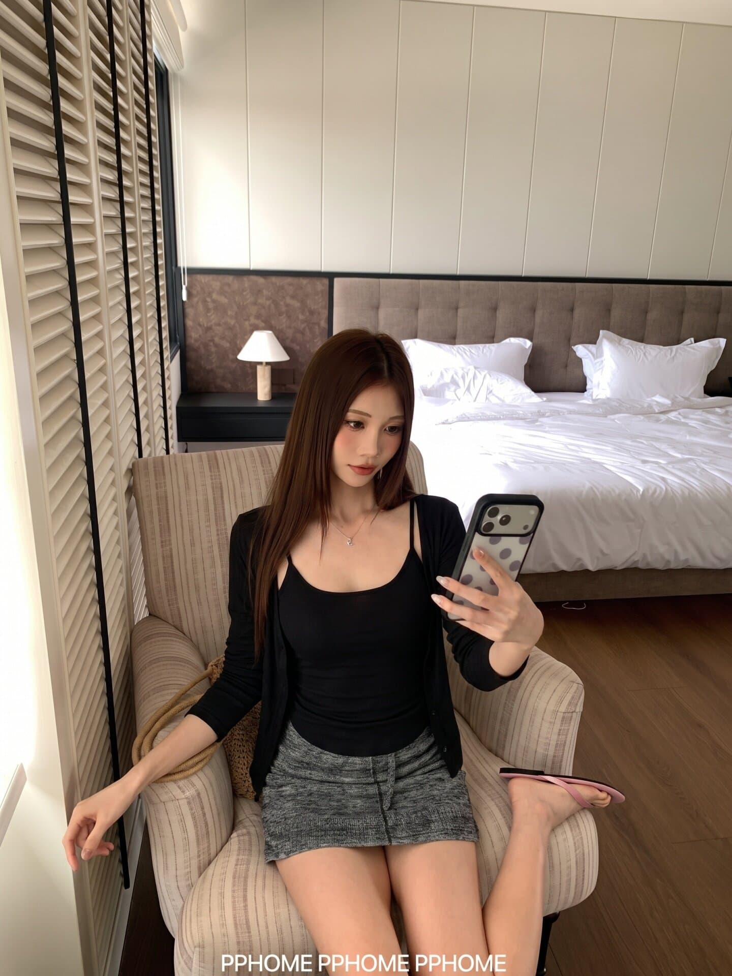모달 여름 가을 세트 7부 소매 오픈 가디건 캐미솔 슬림해 보이는 편안함 착용 가져 가라. 여성 몸매 가꾸기 맨위 투피스 세트 상세 이미지 1